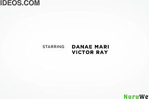 Victor Ray and busty Danae Mari share a wet, sexy handjob in nuru massage