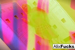 Slut Alix Teases Her Big Tits And Wet Pussy