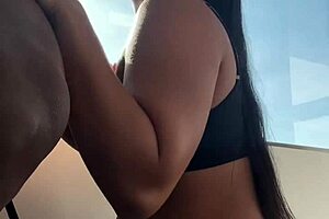 cute brazilian teen 18+ licks big black cock for deepthroat cumshot