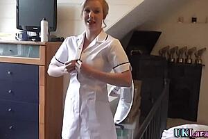 British Nurse Blows Cock in Group Scene with Fingering