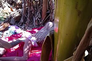 Latina Fuck Doll Plays With Dildo In Outdoor Anal