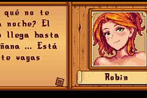 In the cozy farm life of stardew valley, robin gets her pussy fucked hard in part one spanish edition