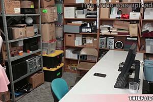 this cute assistant caught shoplifting gets punished hard.