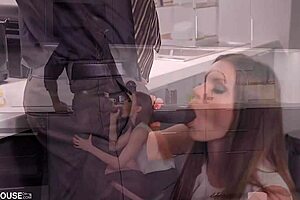 Feeling wild as Kitana Lure sucks her BBC colleague at work