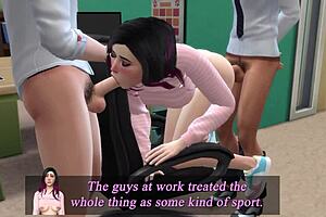 Horny wife cheating right in front of her husband, part 4