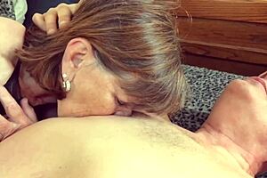 BBW granny Carmen swallows cum after epic cocksucking! Wow, what a deepthroat!