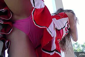 Petite Cheerleader Elena Koshka Tricked Her Older Coach To Fuck When Home Alone