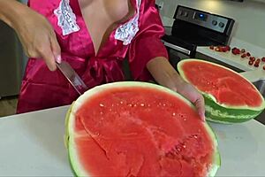 young asian babe orgasms hard with fruit cum in japanese clip