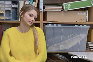 Damn, big tit Russian shoplifter got caught and screwed hard in the backroom without mercy!