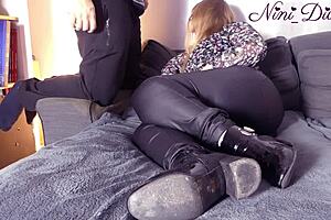 Deep Throat and Hardcore Fucking with Stepmom's Perfect Body in Tight Leggings. Blonde Milf Takes It All with French Flair.