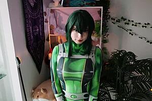 Asui from My Hero Academia begs Teacher Aizawa to fuck her with toys.