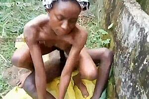 Ebony petite ass bent over and fucked by areaboy's monster cock?