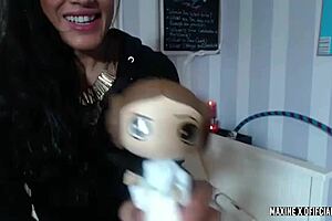 brunette in lingerie moans during solo handjob