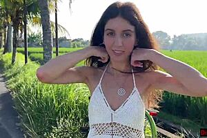 cute rice picker chooses sex over cash for her outdoor work