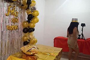 Beautiful Ebony Milf Throws New Year's Eve Party With Her Elegant Vip Whore Dress And Pussy