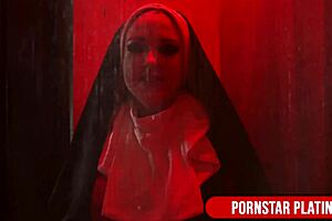 Busty Nun Leya Falcon Rides Curvy Babe Kali Danes on Big Toys