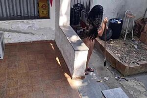 roughly fucking the maid's tight ass at home 😈