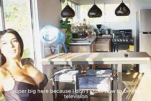 Colombian girl tastes and rides the big cock of one of her clients - Lele Mantilla.