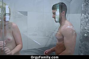 Stepdaughter faces punishment from stepdad for messing with her stepbrother. It’s a wild orgyfamily scene.