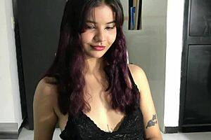 Latina stepsister sucks cock while standing