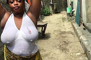 Real Outdoor Naija Homemade Porn Featuring Natural Tits in Lingerie