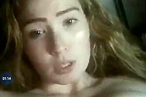 Sexy blonde girl spends time with her friends in the USA.