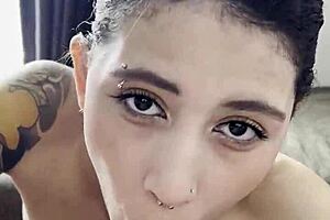 Best friend performs a unique act and receives the reward in her mouth.