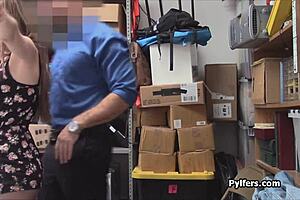 Perky brunette pilfer caught on hidden cam and fucked hard in reality scene. Can't believe this happened!