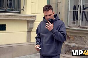 Blonde Bombshell with Big Tits in Stockings Gets Naughty with Neighbor in VIP4K!