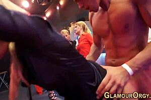 Glam sluts sucking and banging at outdoor party with titty fucks 😍