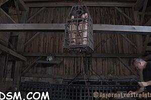 Horny brunette babe stuffs a sex toy in her tight pussy