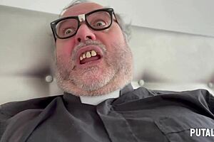 Putalocura Latina Lia Ponce Punished and Fucked by Father Damián