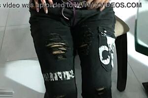 Latina stepsister sucks cock while standing