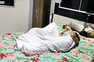 wet blowjob from pretty brazilian mature leads to interracial cum in bedroom