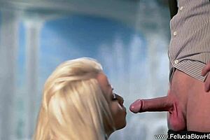 Horny cougar licks and sucks cock, but will she swallow the facial?