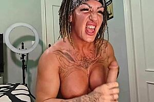 dominatrix danaxmuscles orders 'em to cum in her boots, ya know!