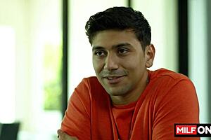 hey, watch this sexy blonde teen suck her friend's big cock dry