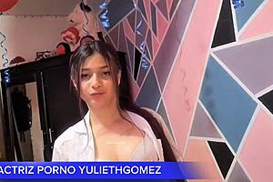 girl in short dress teases with ass on stick in homemade video