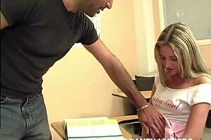 My teacher makes me wet in class with her babe body