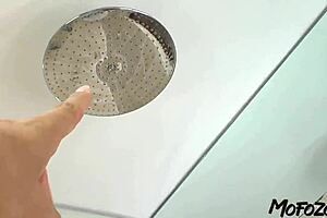 rough mommy with big tits gets fucked sloppy in the shower