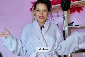 brazilian brunette shows off her panties and lingerie stash