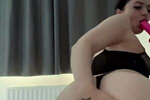 Damn, this British slut's solo play is wild on webcam! 🔥