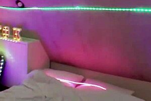 stunning babe with natural tits takes cum in mouth during hardcore