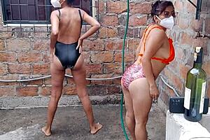 Women Relax In Bath Sensually