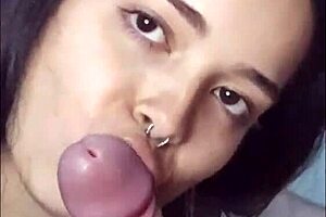 Teen Girl Gives Deep Sloppy Blowjob And Swallows Cum Completely
