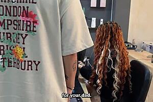 Super sexy secretary shows her big tits to the bosss son she has fucked the whole office