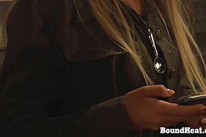 Curvy big natural boobs lesbian slave undressed for mistress