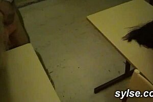 Two French Milfs Flash And Fuck In Classroom Orgy