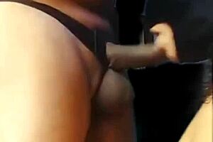 Masked fat prostitute sucking big black cock