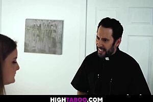 Big butt curvy teen fucked hard to remove her sins, oh man!